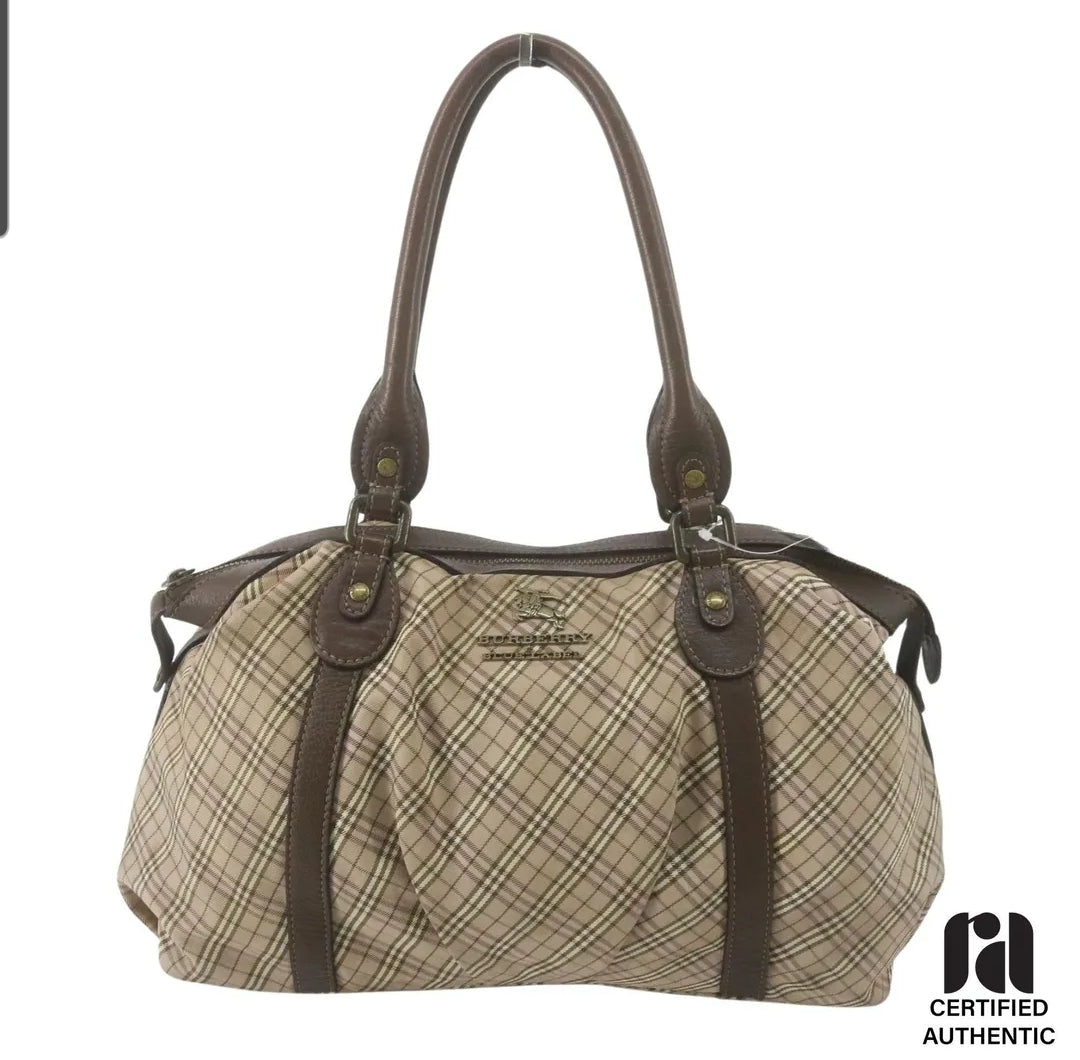 BURBERRY Nova Check Blue Label Shoulder Bag Canvas