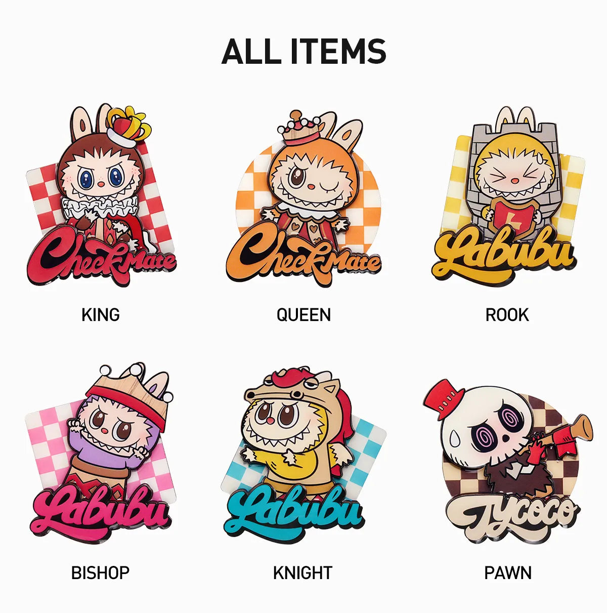 THE MONSTERS Let's Checkmate Series-Fridge Magnet Single Box