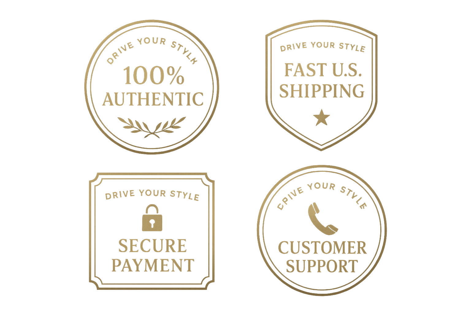 Luxury Gold Badge Set