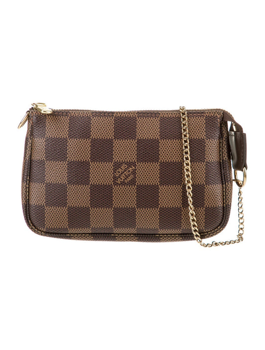 Louis Vuitton

Damier Ebene Mini Pochette Top Handle Bag