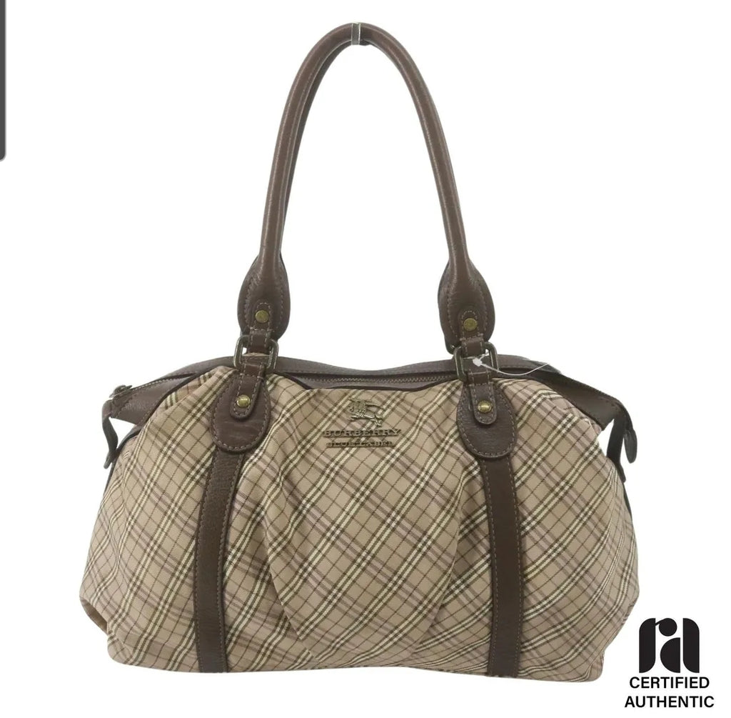 BURBERRY Nova Check Blue Label Shoulder Bag Canvas
