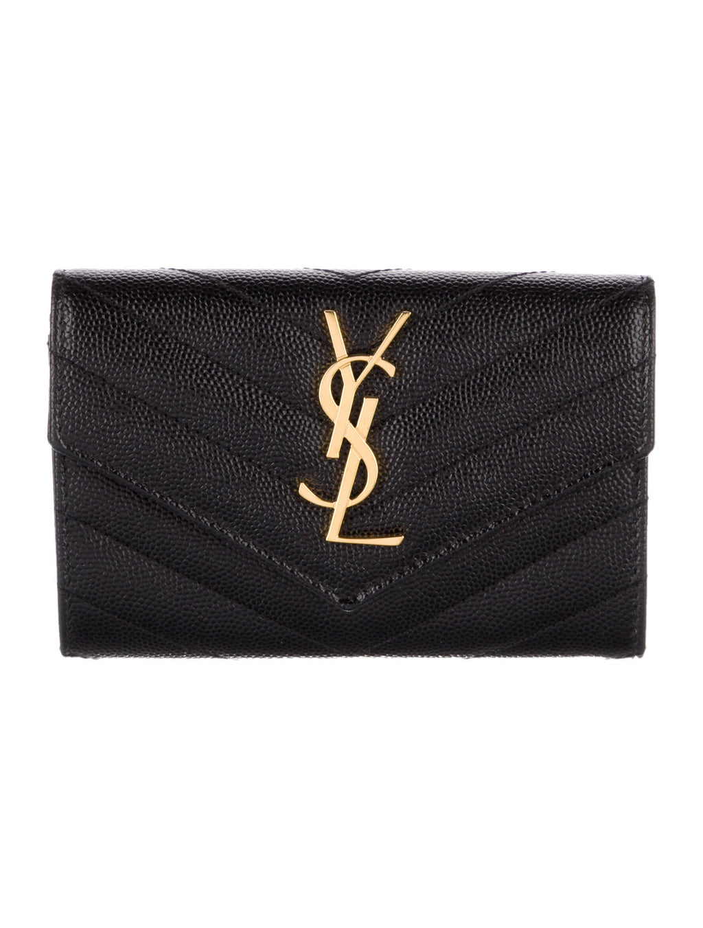 Saint Laurent Cassandre Chevron Compact Wallet