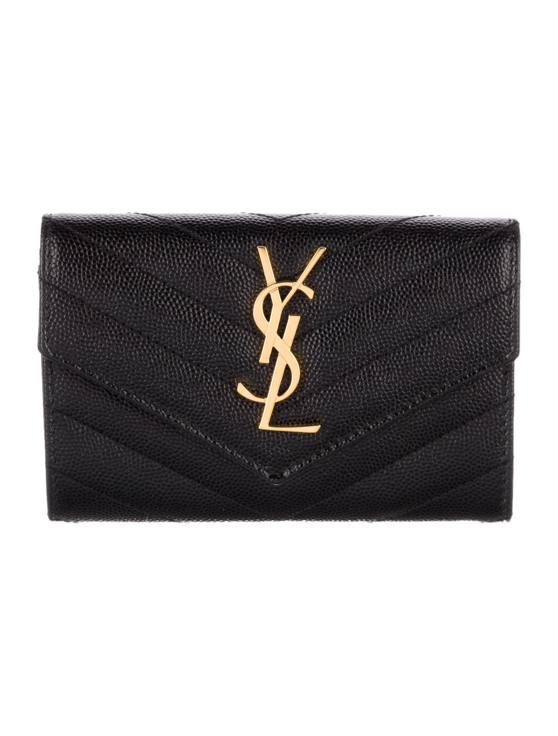 Saint Laurent Cassandre Chevron Compact Wallet