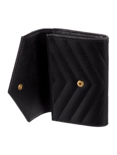 Saint Laurent Cassandre Chevron Compact Wallet